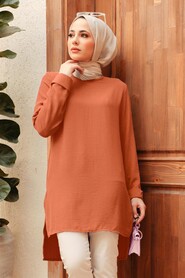  Terra Cotta Plus Size Tunic 2146KRMT - NEVA STYLE