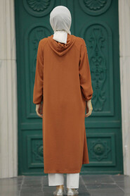 Neva Style - Terra Cotta Women Coat 511KRMT - Thumbnail