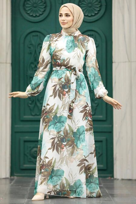  Turquoise High Quality Dress 27932TR - NEVA STYLE