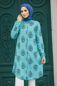  Turquoise Hijab For Women Tunic 11634TR - 2