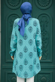  Turquoise Hijab For Women Tunic 11634TR - 3
