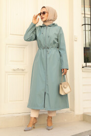  Turquoise Muslim Trench Coat 5941TR - 2