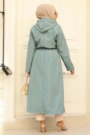  Turquoise Muslim Trench Coat 5941TR - 3