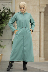  Turquoise Muslim Trench Coat 5941TR - 1