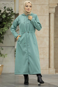  Turquoise Muslim Trench Coat 5941TR - 3