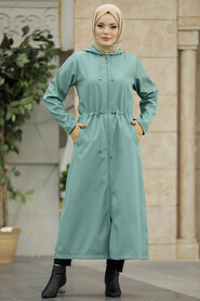  Turquoise Muslim Trench Coat 5941TR - 2
