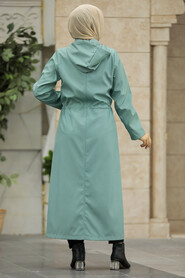  Turquoise Muslim Trench Coat 5941TR - 4