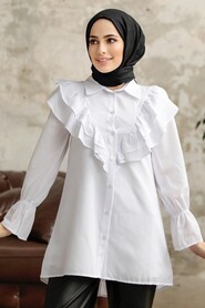  Whiite Hijab For Women Tunic 1139B - 1