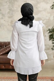  Whiite Hijab For Women Tunic 1139B - 3