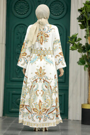  White Hijab Dress 22342B - 3