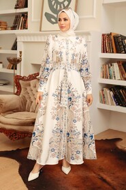  White Hijab For Women Dress 22143B - 1