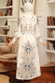  White Hijab For Women Dress 22143B - 3