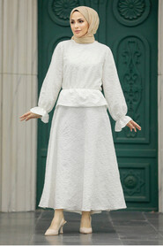 White Hijab For Women Dual Suit 31921B - 1