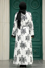  White Hijab Maxi Dress 77301B - 3
