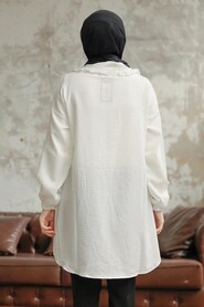  White Hijab Shirt 1114B - 4
