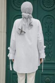  White Islamic Clothing Tunic 603B - 3