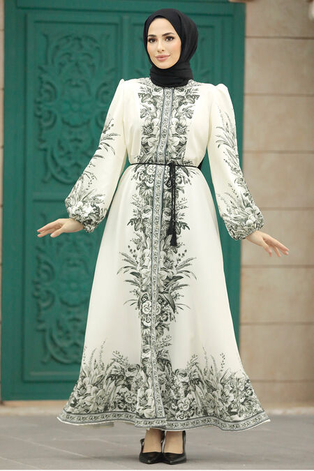  White Long Dress 23411B - NEVA STYLE
