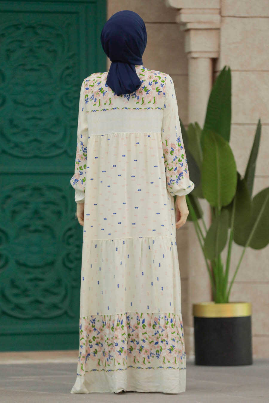 Neva Style - White Long Dress for Muslim Ladies 50095B