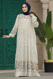  White Long Dress for Muslim Ladies 50095B - 2