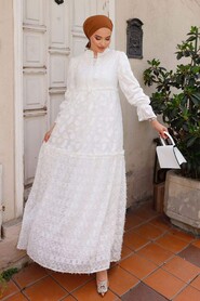  White Modest Summer Dresses 13910B - NEVA STYLE