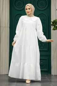  White Muslim Dress 57343B - 2