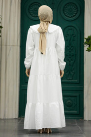  White Muslim Dress 57343B - 3