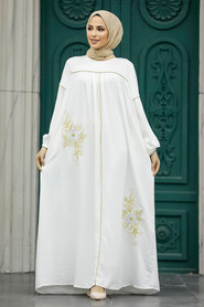  White Muslim Dress 8999B - 1
