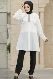  White Muslim Dual Suit 34022B - 1