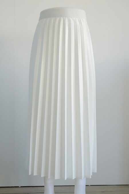  White Pleated Maxi Skirt 4892B - NEVA STYLE