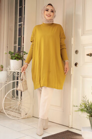 Oil Green High Quality Knitwear Tunic 3399YY - 3