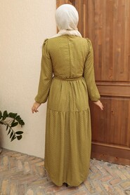 Oil Green Hijab Dress 13290YY - 2