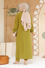 Oil Green Plus Size Dual Suit 12082YY - 4