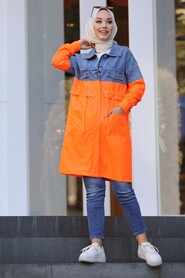Orange Hijab Coat 1285T - 1