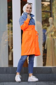 Orange Hijab Coat 1285T - 2