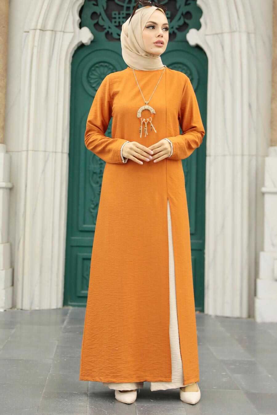 Orange Hijab Double Suit 52221T
