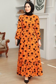 Orange Hijab Dress 13311T - 2