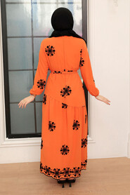 Orange Hijab Dress 1332T - 2