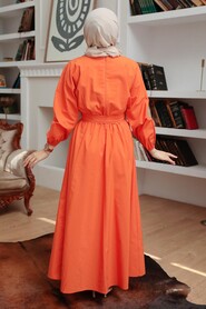 Orange Hijab Dress 2289T - 3