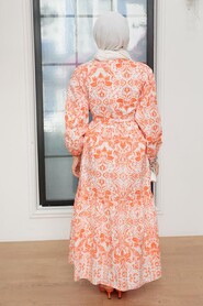 Orange Hijab Dress 23071T - 4