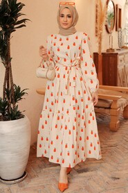 Orange Hijab Dress 2319T - 1