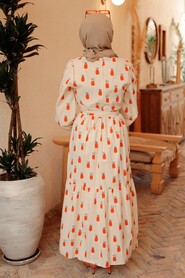 Orange Hijab Dress 2319T - 2