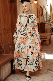 Orange Hijab Dress 2325T - 1