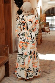 Orange Hijab Dress 2325T - 5