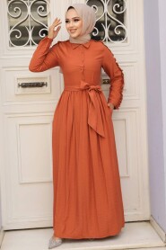 Orange Hijab Dress 3434T - 1