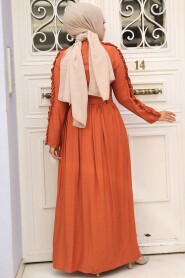 Orange Hijab Dress 3434T - 3