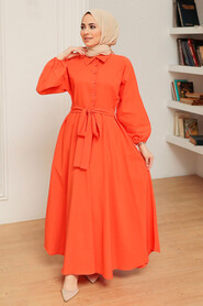 Orange Hijab Dress 50091T - 2