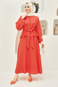 Orange Hijab Suit Dress 64670T - 5