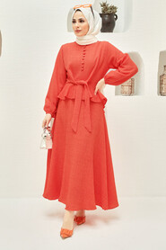 Orange Hijab Suit Dress 64670T - 2