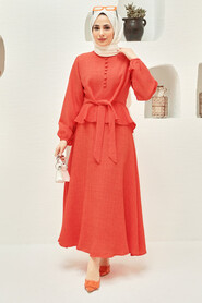 Orange Hijab Suit Dress 64670T - 1