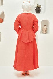 Orange Hijab Suit Dress 64670T - 7